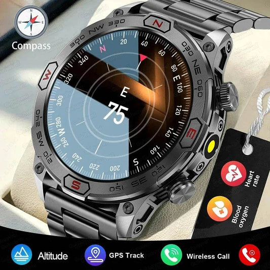 For Android IOS Outdoor Sport GPS Smart Watch Men 1.43'' 466*466 HD AMOLED Screen IP68 Waterproof Bluetooth Call Smartwatch 2024 - Quality Shopping Centre