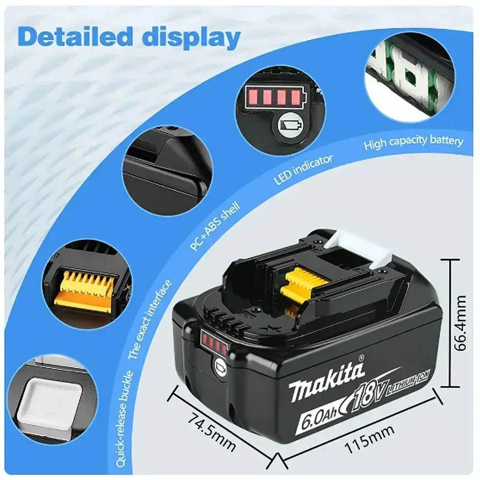Genuine 6.0Ah makita BL1860 18V Battery Power Tools Li-ion Replacement LXT BL1850 BL1840 for 18V Screwdriver with BMS TPCELL 18V - Quality Shopping Centre