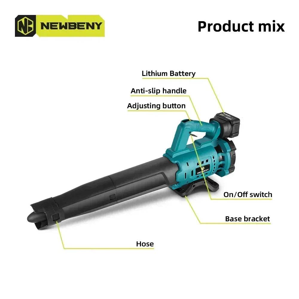 High Powerful Cordless Electric Air Blower Speed Adjustable Efficient Leaf Snow Dust Cleaning Blower Tool For Makita 18V Battery - Quality Shopping Centre