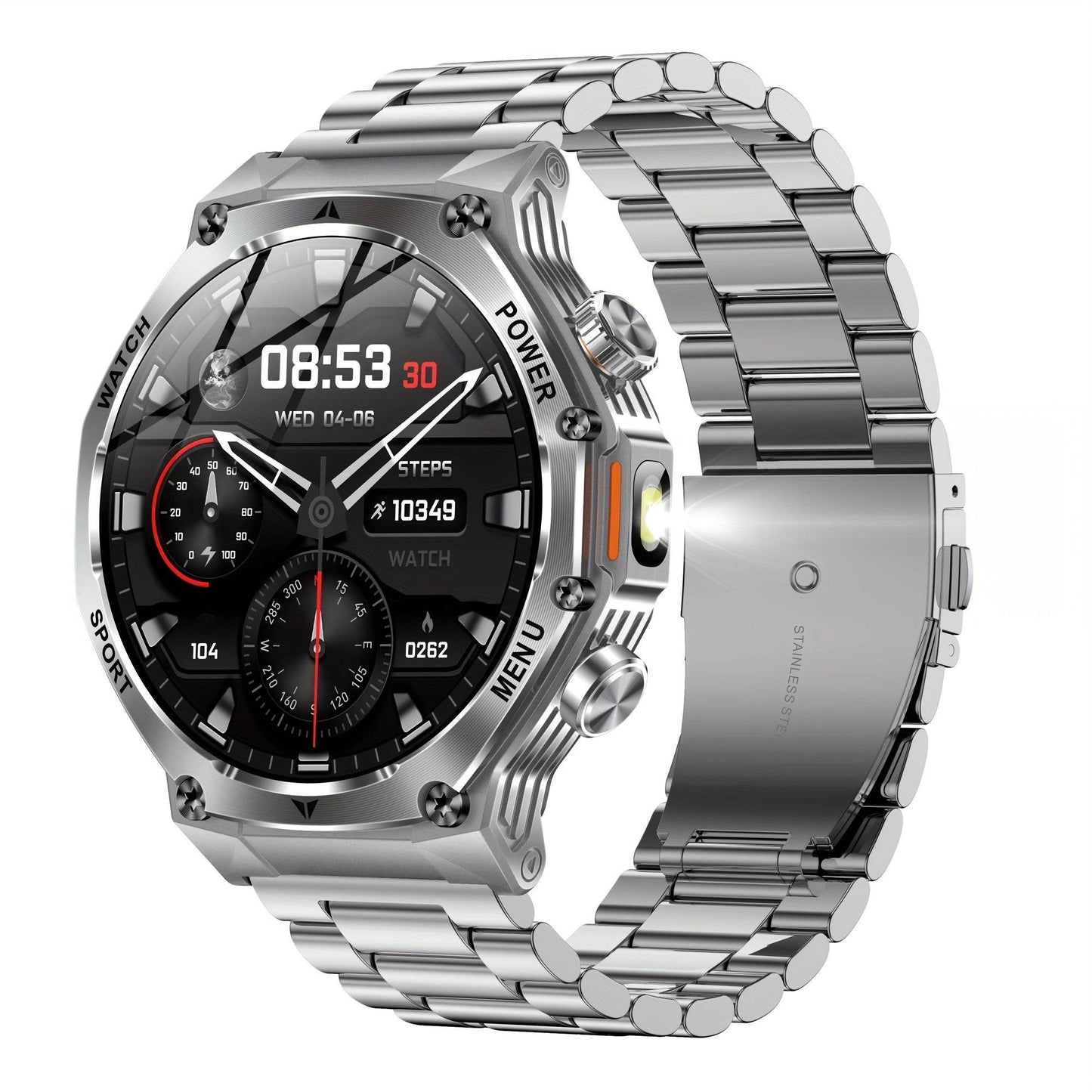 High-Quality Men'S Outdoor Sports Smartwatch (Answer/Make Calls), 800Mah Battery, 1.8-Inch HD Full Touchscreen, Over 100 Sports Modes, Flashlight Feature, Pedometer, Compatible with Iphone And Android Phones, Perfect Gift for - Quality Shopping Centre