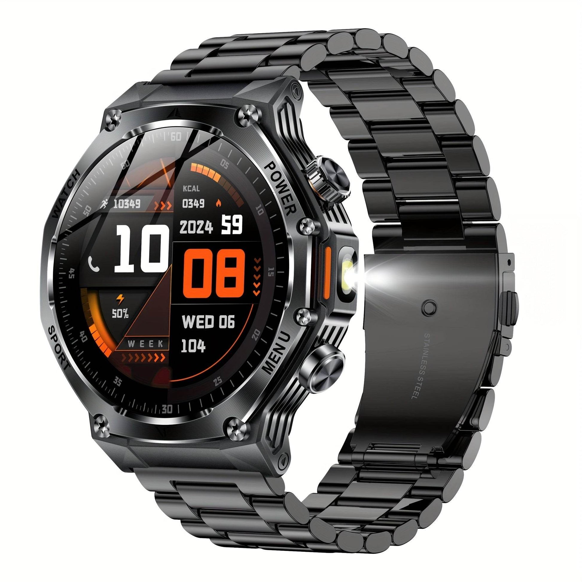 High-Quality Men'S Outdoor Sports Smartwatch (Answer/Make Calls), 800Mah Battery, 1.8-Inch HD Full Touchscreen, Over 100 Sports Modes, Flashlight Feature, Pedometer, Compatible with Iphone And Android Phones, Perfect Gift for - Quality Shopping Centre