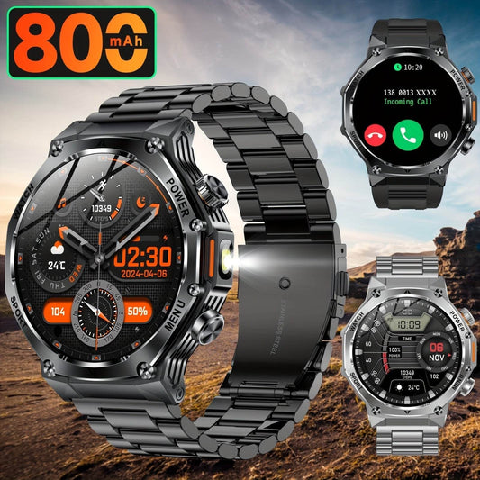 High-Quality Men'S Outdoor Sports Smartwatch (Answer/Make Calls), 800Mah Battery, 1.8-Inch HD Full Touchscreen, Over 100 Sports Modes, Flashlight Feature, Pedometer, Compatible with Iphone And Android Phones, Perfect Gift for - Quality Shopping Centre