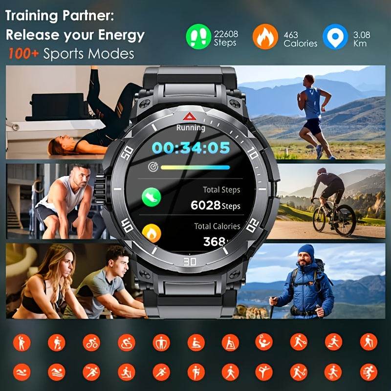 LONZERUI 3.53 cm High-Definition Display Smart Watch for Men, Built-In TWS Wireless Headphones, The New 2-In-1 Smart Watch for Quick And Easy to Answer Calls And Listen to Music One-Click Control Music Playback And Call Avail - Quality Shopping Centre