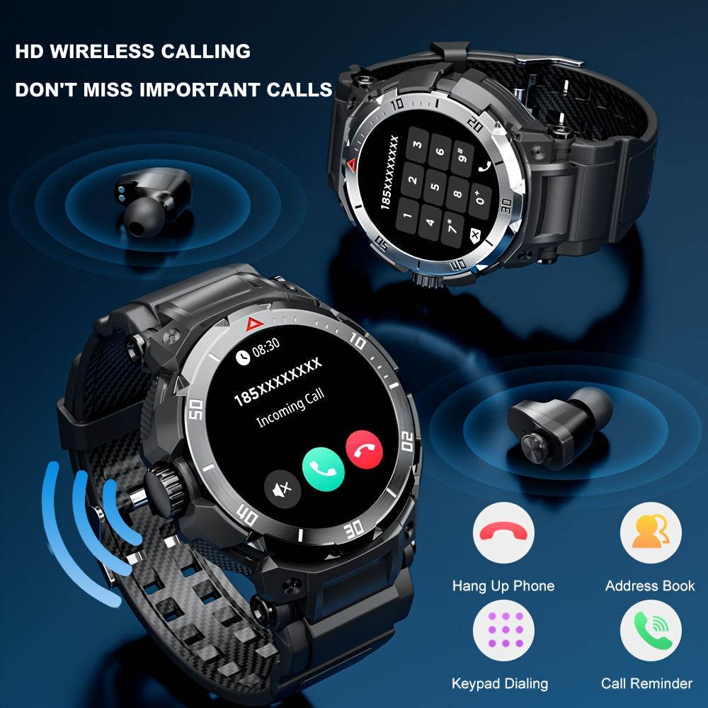 LONZERUI 3.53 cm High-Definition Display Smart Watch for Men, Built-In TWS Wireless Headphones, The New 2-In-1 Smart Watch for Quick And Easy to Answer Calls And Listen to Music One-Click Control Music Playback And Call Avail - Quality Shopping Centre
