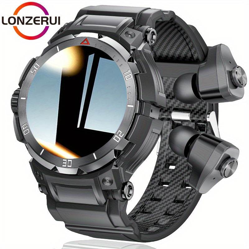 LONZERUI 3.53 cm High-Definition Display Smart Watch for Men, Built-In TWS Wireless Headphones, The New 2-In-1 Smart Watch for Quick And Easy to Answer Calls And Listen to Music One-Click Control Music Playback And Call Avail - Quality Shopping Centre