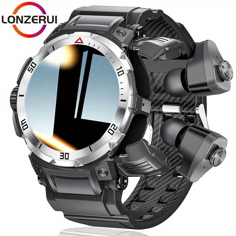 LONZERUI 3.53 cm High-Definition Display Smart Watch for Men, Built-In TWS Wireless Headphones, The New 2-In-1 Smart Watch for Quick And Easy to Answer Calls And Listen to Music One-Click Control Music Playback And Call Avail - Quality Shopping Centre