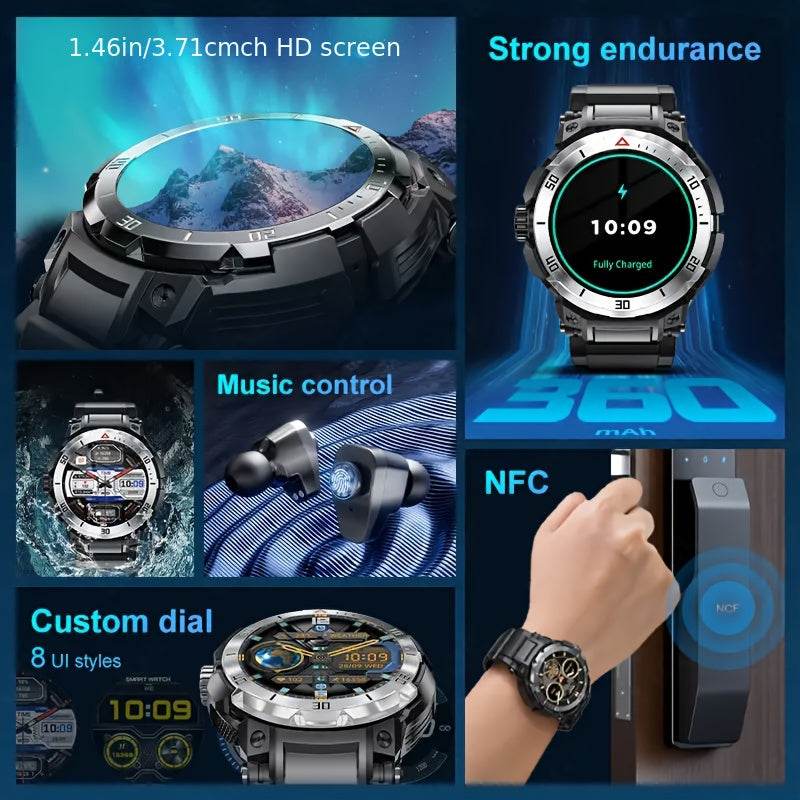 LONZERUI 3.53 cm High-Definition Display Smart Watch for Men, Built-In TWS Wireless Headphones, The New 2-In-1 Smart Watch for Quick And Easy to Answer Calls And Listen to Music One-Click Control Music Playback And Call Avail - Quality Shopping Centre