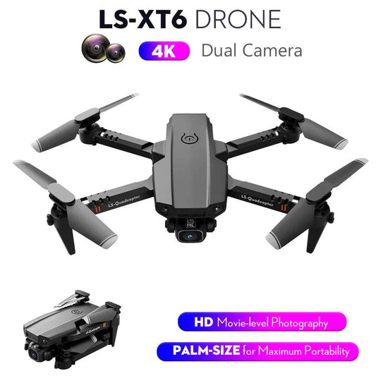 LS-XT6 RC Drone with Camera 4K Drone Dual Camera Track Flight Gravity Sensor Altitude Hold RC Quadcopter for Adults Kids - Quality Shopping Centre