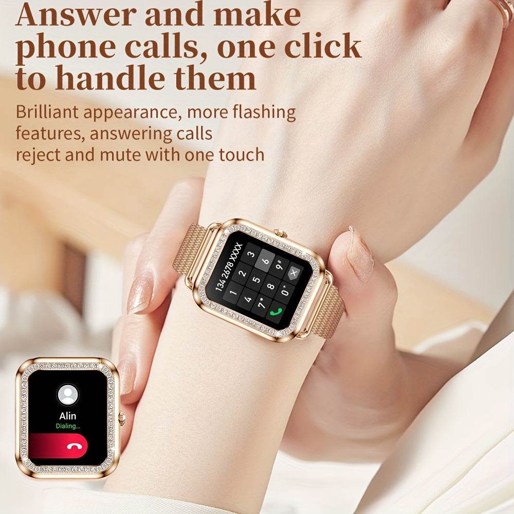 Luxury Stainless Steel Smart Watch For Women 200+ Free Watch Faces Multiple Sports Modes Activity Sleep Monitor Pedometer Lady Smartwatch For Ios Android, Best Gifts For Girlfriend, Mother, Wife, Sister - Quality Shopping Centre
