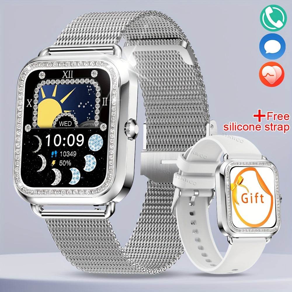 Luxury Stainless Steel Smart Watch For Women 200+ Free Watch Faces Multiple Sports Modes Activity Sleep Monitor Pedometer Lady Smartwatch For Ios Android, Best Gifts For Girlfriend, Mother, Wife, Sister - Quality Shopping Centre