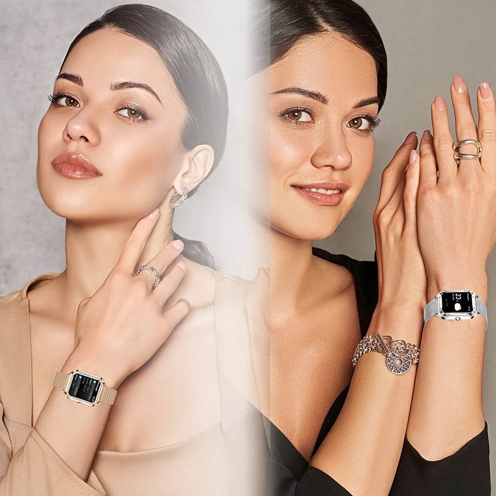 Luxury Stainless Steel Smart Watch For Women 200+ Free Watch Faces Multiple Sports Modes Activity Sleep Monitor Pedometer Lady Smartwatch For Ios Android, Best Gifts For Girlfriend, Mother, Wife, Sister - Quality Shopping Centre