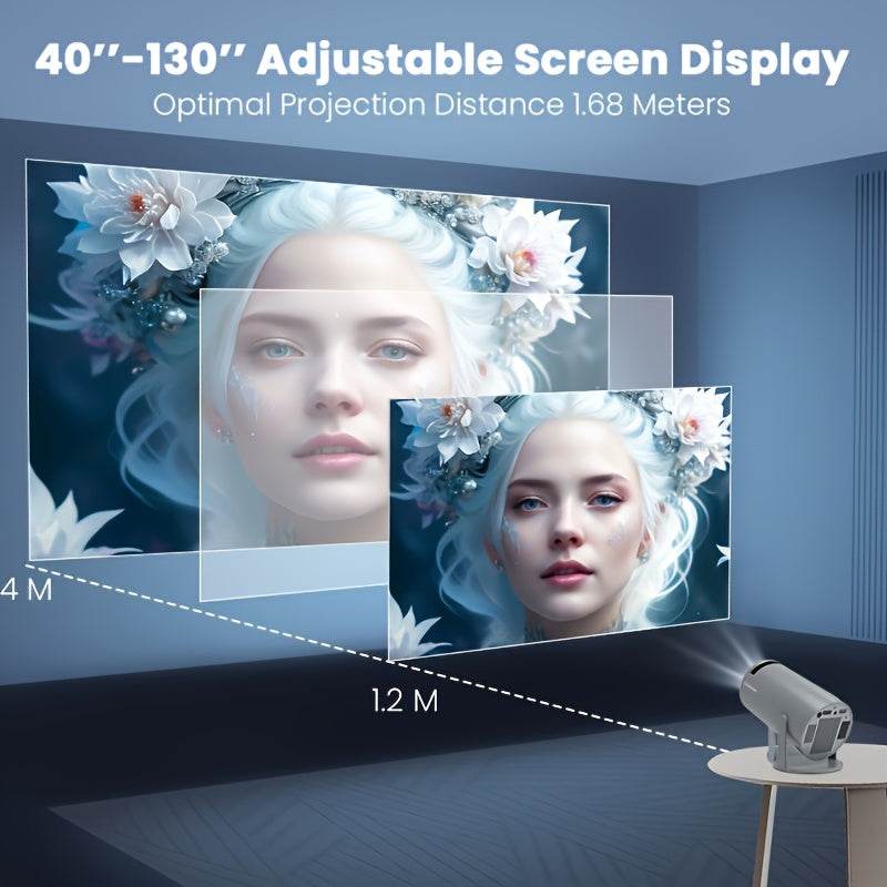 Magcubic HY300 Pro Mini Projector, 720P HD Native Resolution, 260ANSI Lumens, 16:9 Aspect Ratio, Table Mount, Remote Control, Wi-Fi & Wireless 5.0, 4K Auto Correction, Android 11.0, Allwinner H713, EU Plug, 220-240V Power Sup - Quality Shopping Centre