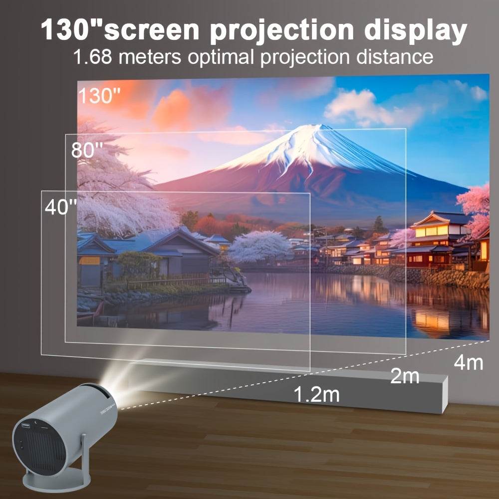 Magcubic HY300 Pro Mini Projector, 720P HD Native Resolution, 260ANSI Lumens, 16:9 Aspect Ratio, Table Mount, Remote Control, Wi-Fi & Wireless 5.0, 4K Auto Correction, Android 11.0, Allwinner H713, EU Plug, 220-240V Power Sup - Quality Shopping Centre