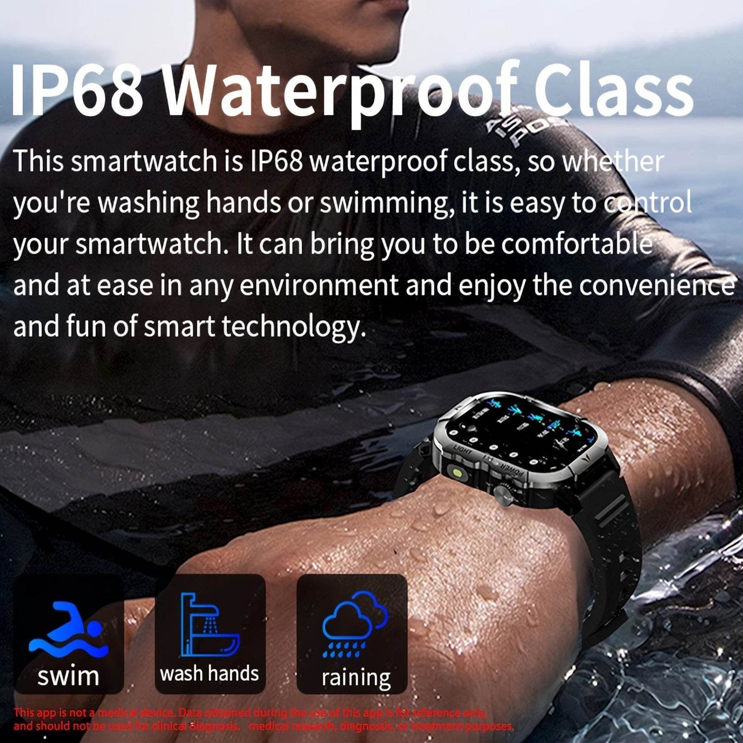 Men'S Outdoor Sports Smartwatch with 3 Different Straps, Wireless Calling And Information Prompts, 2.01-Inch High-Definition Full Touch Screen,, Flashlight, Multiple Sports Modes, Compatible with Iphone And Android Phones, Me - Quality Shopping Centre