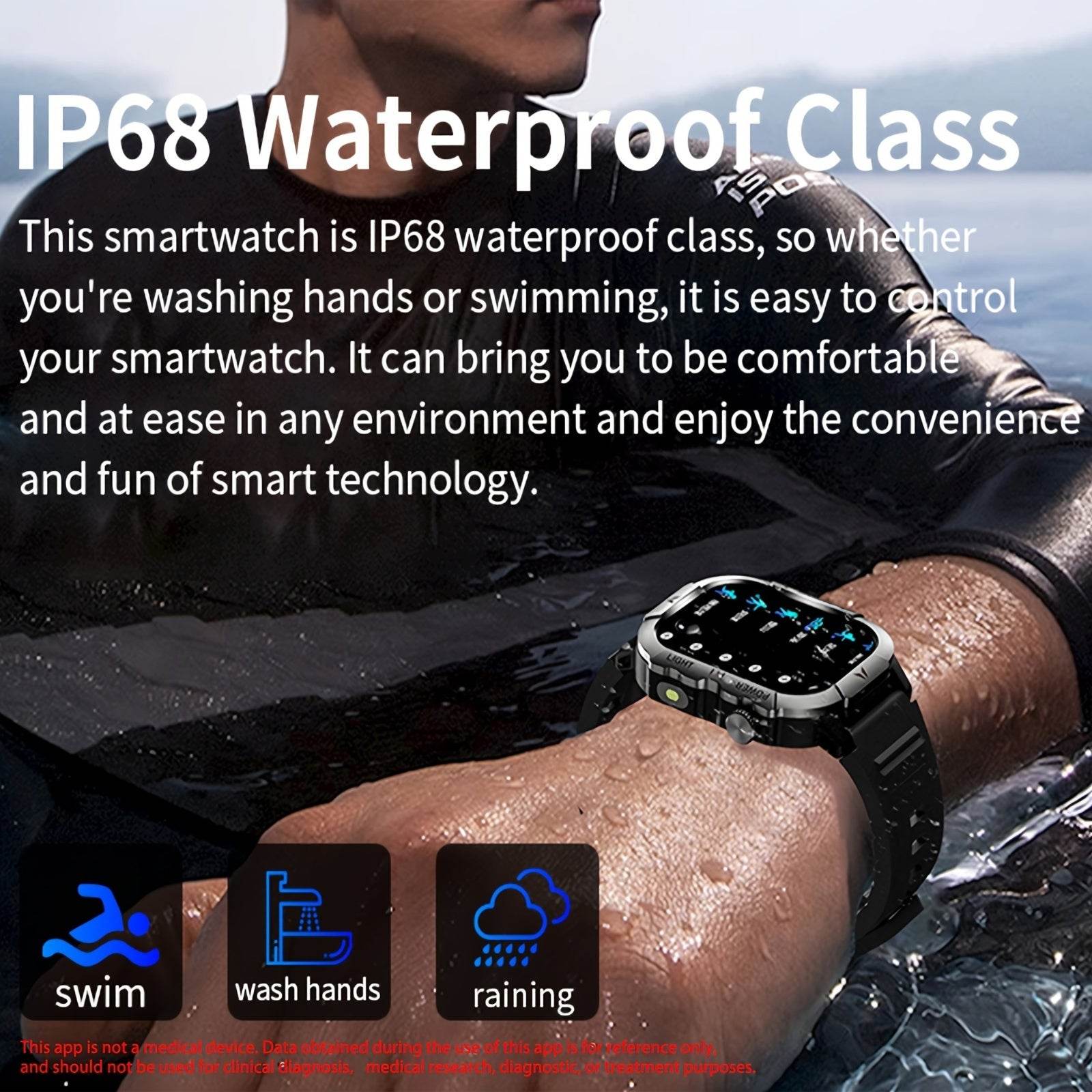 Men'S Outdoor Sports Smartwatch with 3 Different Straps, Wireless Calling And Information Prompts, 2.01-Inch High-Definition Full Touch Screen,, Flashlight, Multiple Sports Modes, Compatible with Iphone And Android Phones, Me - Quality Shopping Centre