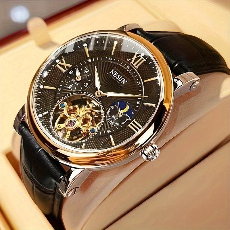 Nesun Men'S Watch Business Gentleman Mechanical Watch Fully Automatic Luminous Fashion Hollow Male Expression Men'S Day to Send Men'S Watch, Without Battery - Quality Shopping Centre