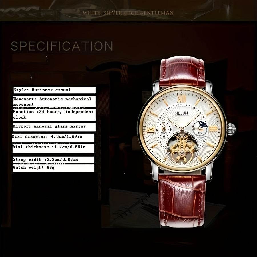 Nesun Men'S Watch Business Gentleman Mechanical Watch Fully Automatic Luminous Fashion Hollow Male Expression Men'S Day to Send Men'S Watch, Without Battery - Quality Shopping Centre
