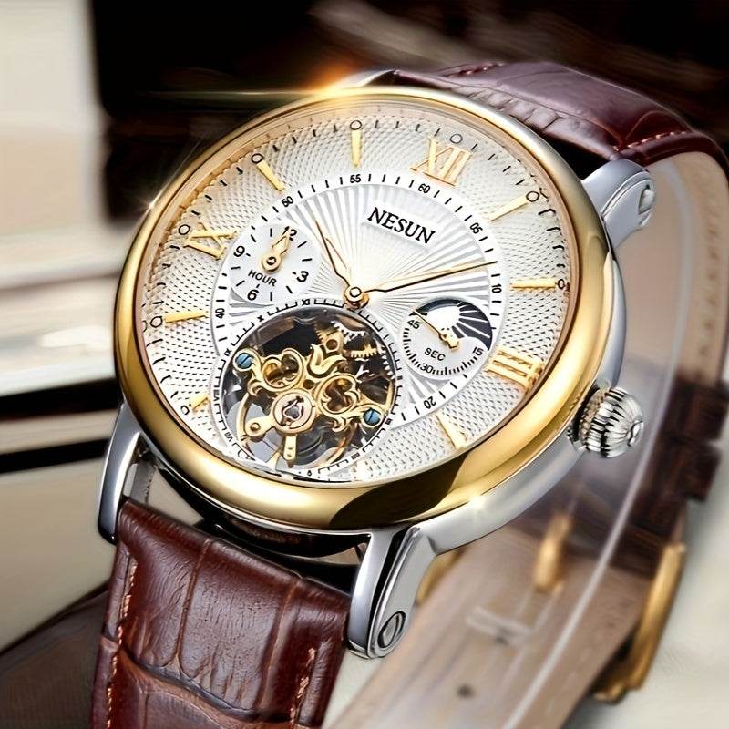 Nesun Men'S Watch Business Gentleman Mechanical Watch Fully Automatic Luminous Fashion Hollow Male Expression Men'S Day to Send Men'S Watch, Without Battery - Quality Shopping Centre