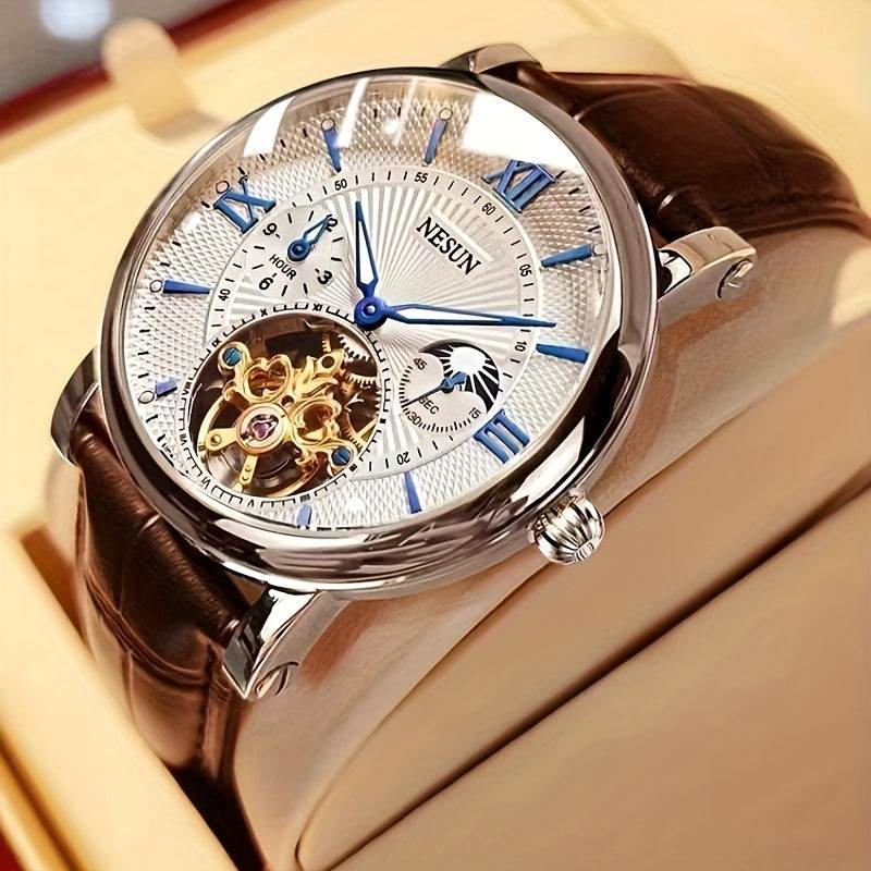 Nesun Men'S Watch Business Gentleman Mechanical Watch Fully Automatic Luminous Fashion Hollow Male Expression Men'S Day to Send Men'S Watch, Without Battery - Quality Shopping Centre