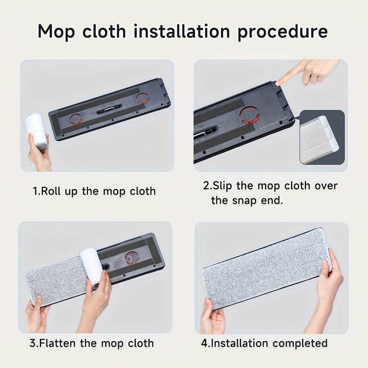 One Set, 40cm Large Mop And Bucket Set With 4pcs/6pcs Reusable Fiber Cloths, Machine Washable Matching Cloths, Suitable For Home Indoor And Outdoor Cleaning, New Year Gift! - Quality Shopping Centre