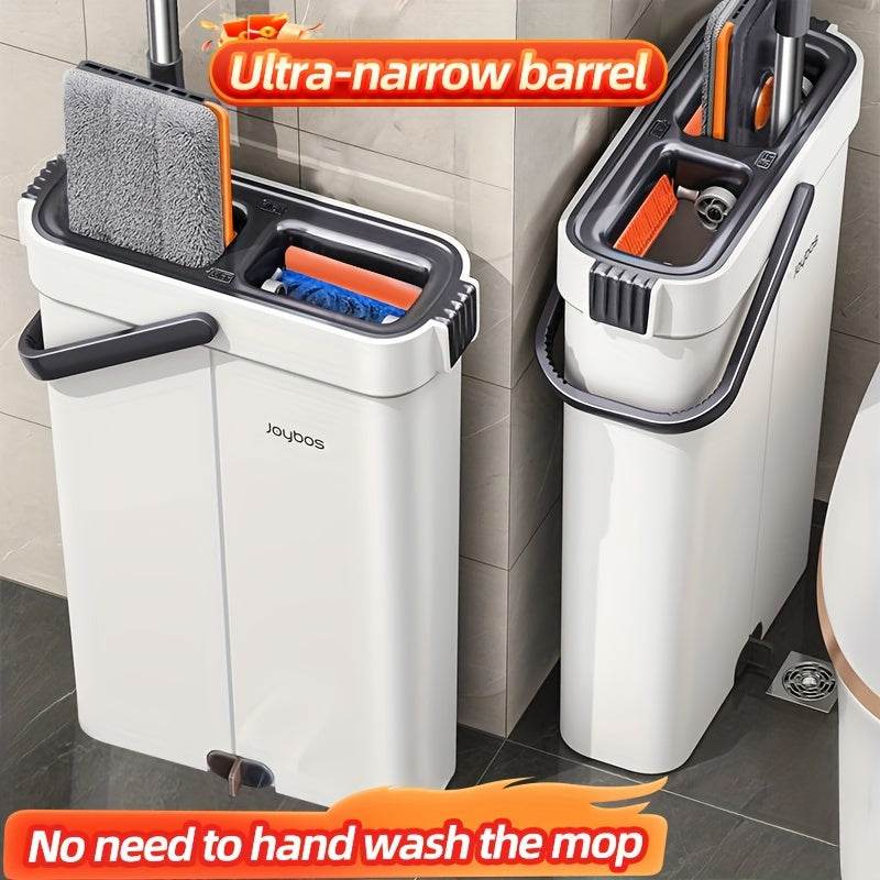One Set, 40cm Large Mop And Bucket Set With 4pcs/6pcs Reusable Fiber Cloths, Machine Washable Matching Cloths, Suitable For Home Indoor And Outdoor Cleaning, New Year Gift! - Quality Shopping Centre
