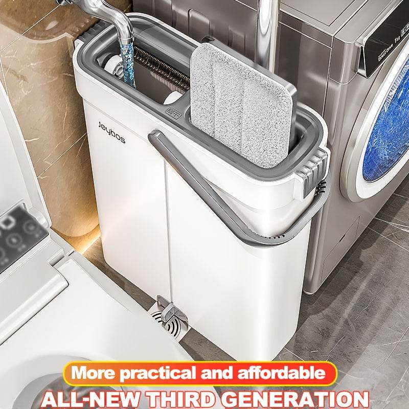 One Set, 40cm Large Mop And Bucket Set With 4pcs/6pcs Reusable Fiber Cloths, Machine Washable Matching Cloths, Suitable For Home Indoor And Outdoor Cleaning, New Year Gift! - Quality Shopping Centre