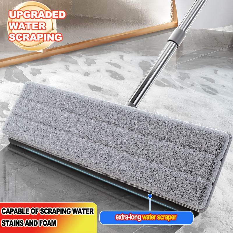 One Set, 40cm Large Mop And Bucket Set With 4pcs/6pcs Reusable Fiber Cloths, Machine Washable Matching Cloths, Suitable For Home Indoor And Outdoor Cleaning, New Year Gift! - Quality Shopping Centre