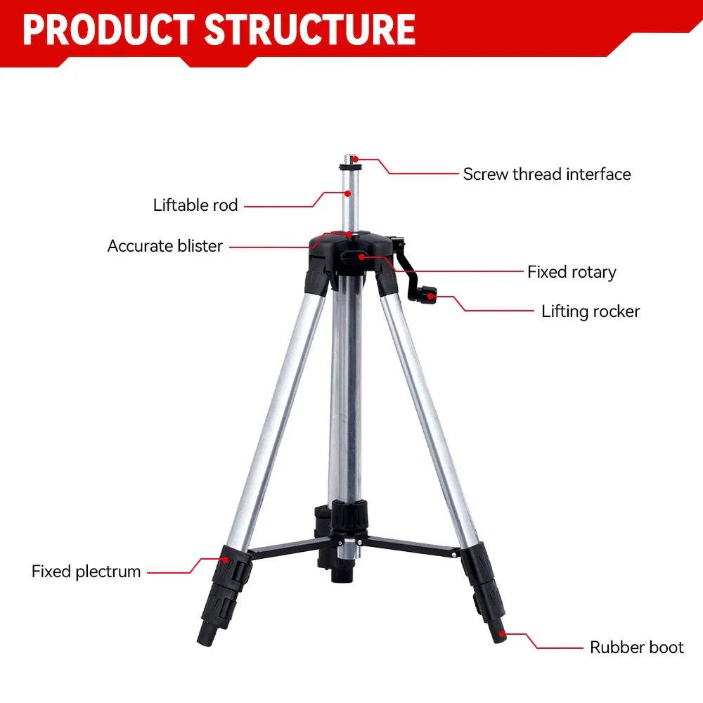 ONEVAN 1.2M/1.5M Laser Level Tripod Adjustable Height Bracket Thicken Aluminum Extension Bar Tripod Stand Tool For Laser Level - Quality Shopping Centre