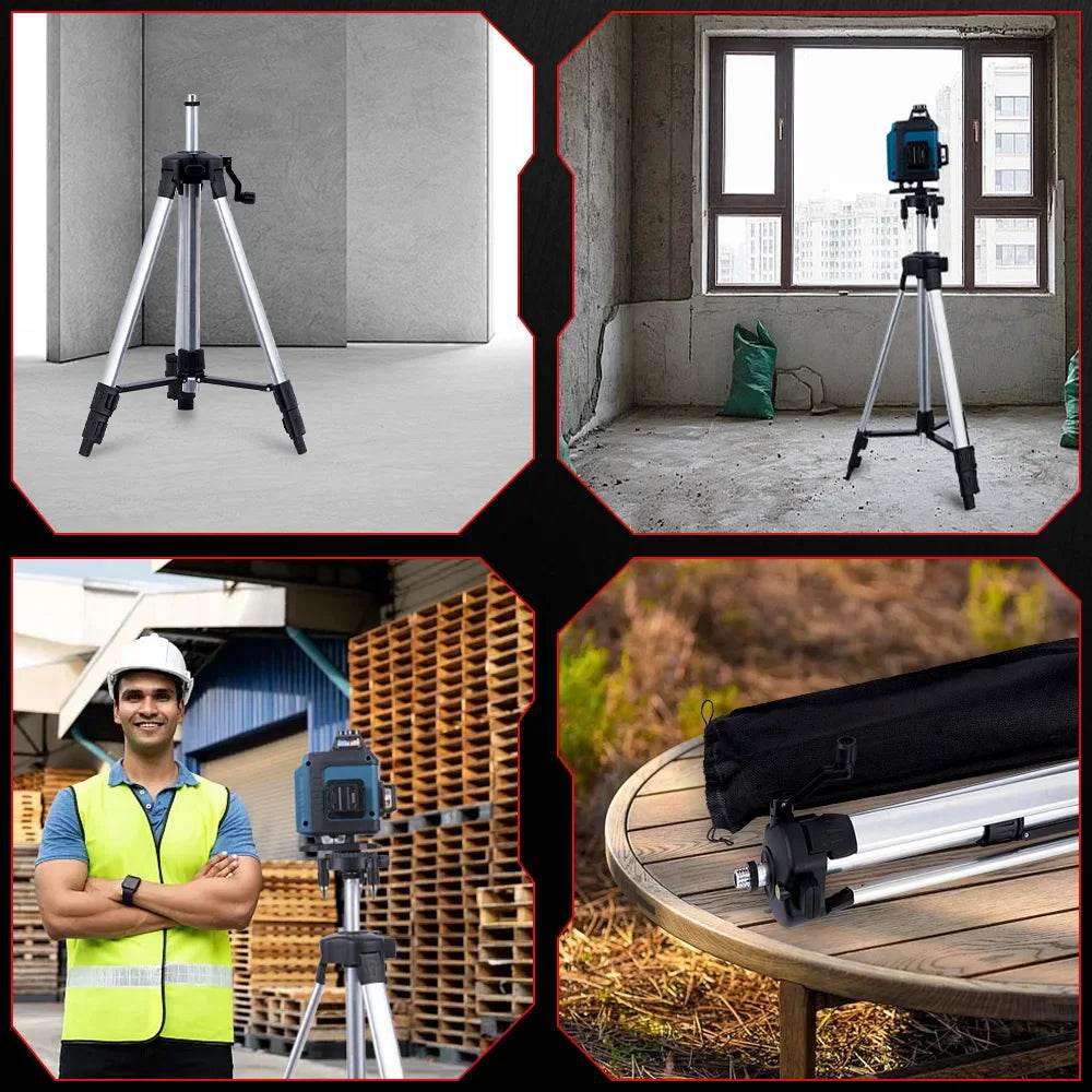 ONEVAN 1.2M/1.5M Laser Level Tripod Adjustable Height Bracket Thicken Aluminum Extension Bar Tripod Stand Tool For Laser Level - Quality Shopping Centre