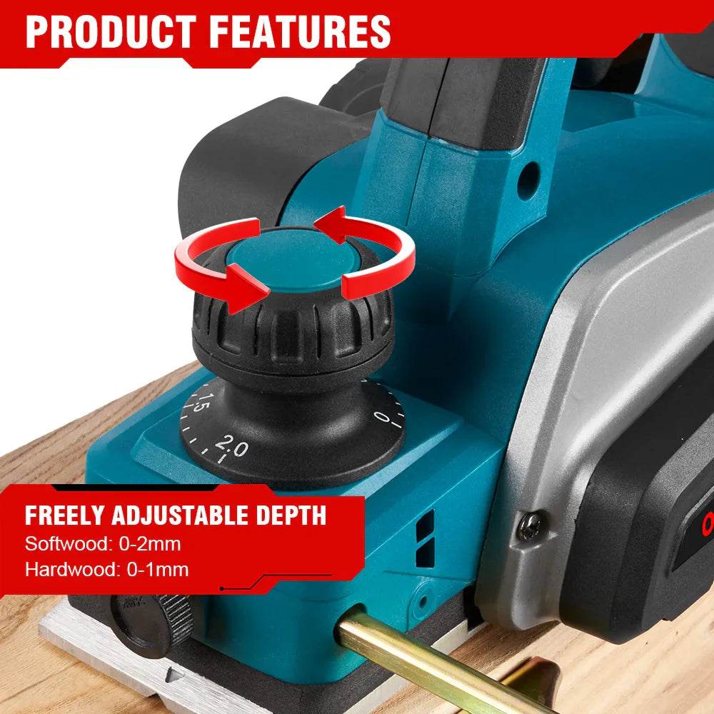 ONEVAN 30000RPM Cordless Electric Planer Brushless Electric Router Trimmer Wood Cutting Tool Woodworking For 18V Makita Battery - Quality Shopping Centre