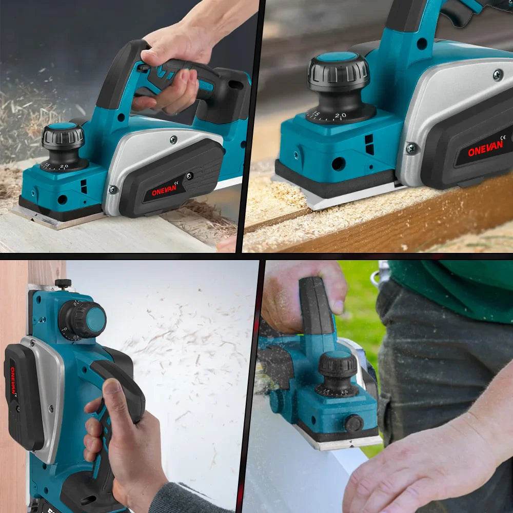 ONEVAN 30000RPM Cordless Electric Planer Brushless Electric Router Trimmer Wood Cutting Tool Woodworking For 18V Makita Battery - Quality Shopping Centre