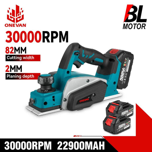 ONEVAN 30000RPM Cordless Electric Planer Brushless Electric Router Trimmer Wood Cutting Tool Woodworking For 18V Makita Battery - Quality Shopping Centre