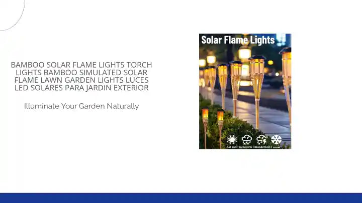 Bamboo Solar Flame Lights Torch Lights Bamboo Simulated Solar Flame Lawn Garden Lights Luces Led Solares Para Jardin Exterior by@Outfy