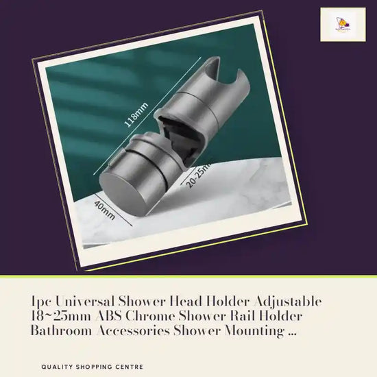 1pc Universal Shower Head Holder Adjustable 18~25mm ABS Chrome Shower Rail Holder Bathroom Accessories Shower Mounting Brackets by@Outfy