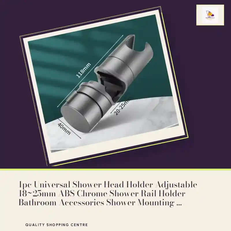 1pc Universal Shower Head Holder Adjustable 18~25mm ABS Chrome Shower Rail Holder Bathroom Accessories Shower Mounting Brackets by@Outfy