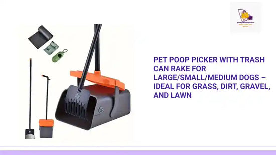 Pet Poop Picker with Trash Can Rake for Large/Small/Medium Dogs &ndash; Ideal for Grass, Dirt, Gravel, and Lawn by@Outfy