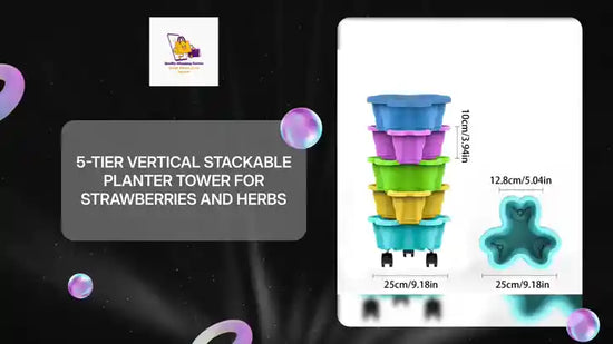 5-Tier Vertical Stackable Planter Tower for Strawberries and Herbs by@Outfy