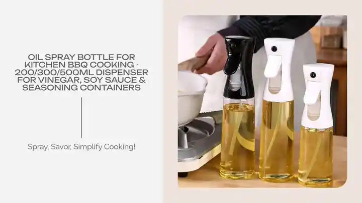 Oil Spray Bottle for Kitchen BBQ Cooking - 200/300/500ml Dispenser for Vinegar, Soy Sauce &amp; Seasoning Containers by@Outfy