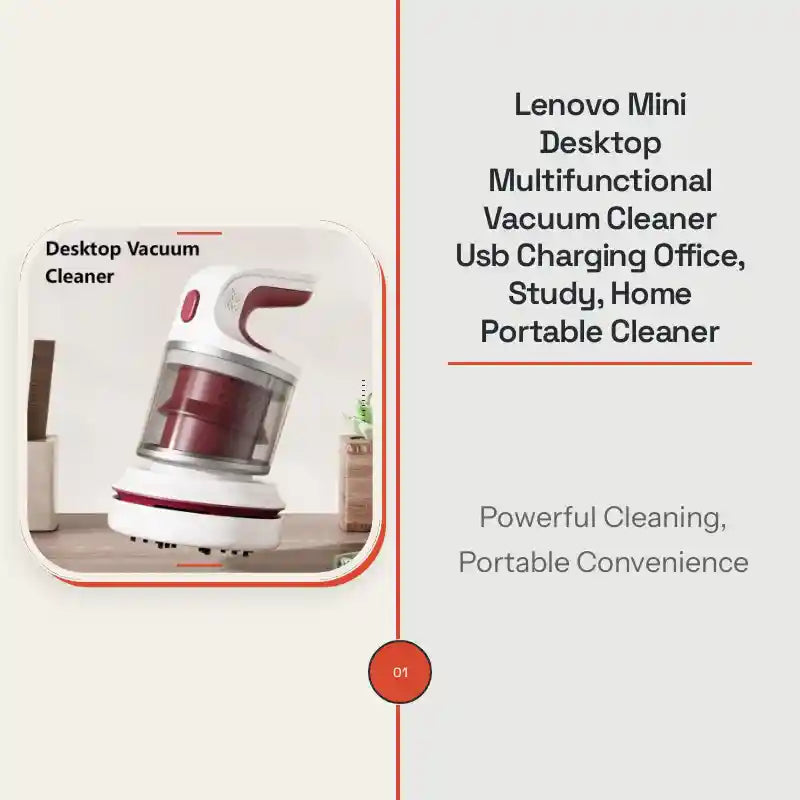 Lenovo Mini Desktop Multifunctional Vacuum Cleaner Usb Charging Office, Study, Home Portable Cleaner by@Outfy