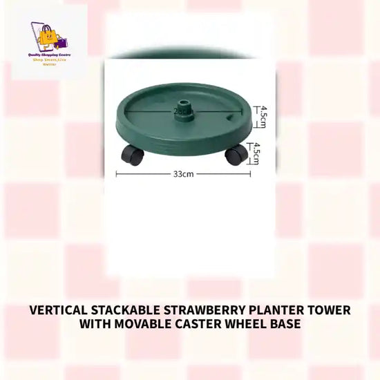 Vertical Stackable Strawberry Planter Tower with Movable Caster Wheel Base by@Outfy
