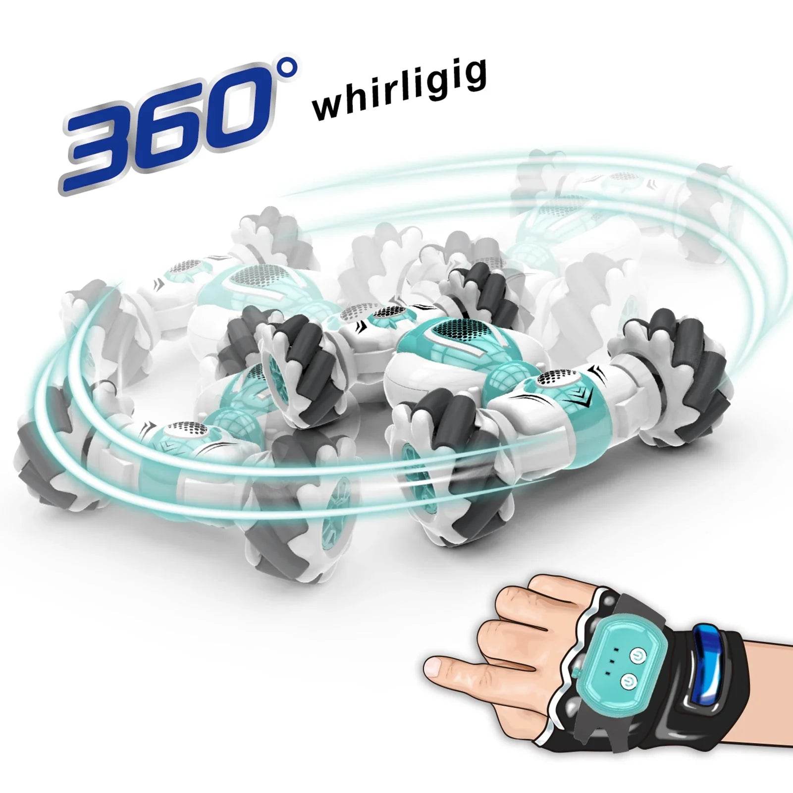 S-012 RC Stunt Car Remote Control Watch Gesture Sensor Deformable Electric Toy 2.4GHz 4WD 360°Rotation Off-road Vehicle Gift - Quality Shopping Centre
