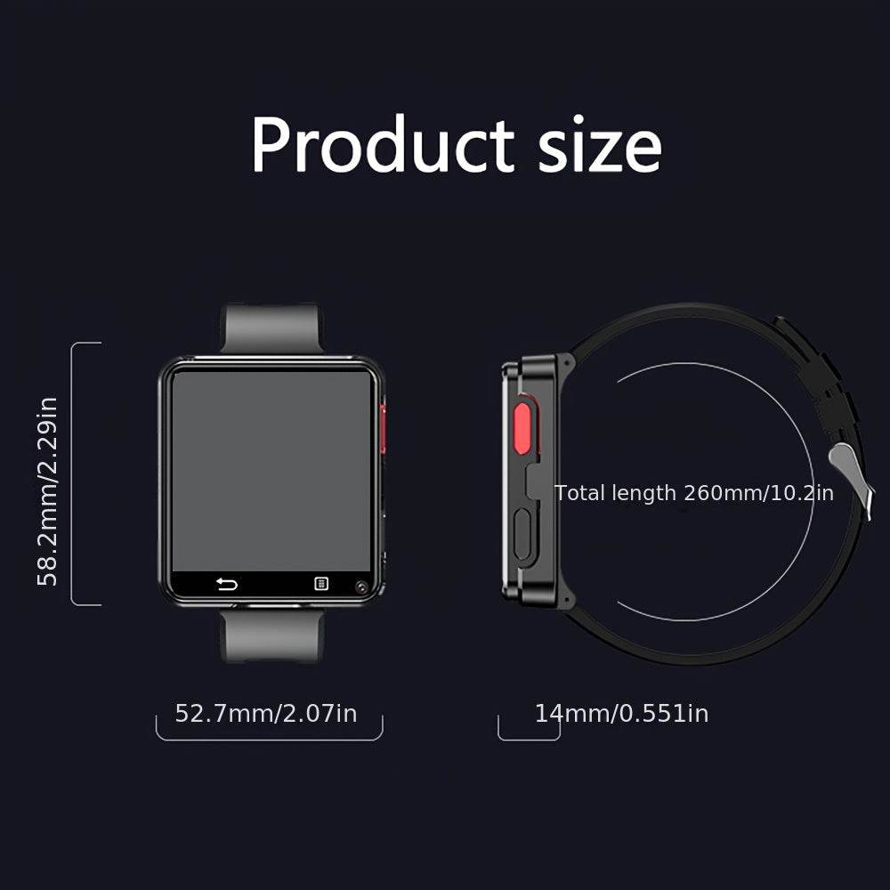 SENBONO Men’s Smart Watch with GPS, WiFi, Camera & Wireless Calls – 6.71cm HD Display, Android Mini Phone Function, 1200mAh Battery, MP3/MP4 Player, Step Counter, Monitor & More, Black Silicone Strap, Multifunctional Smar - Quality Shopping Centre