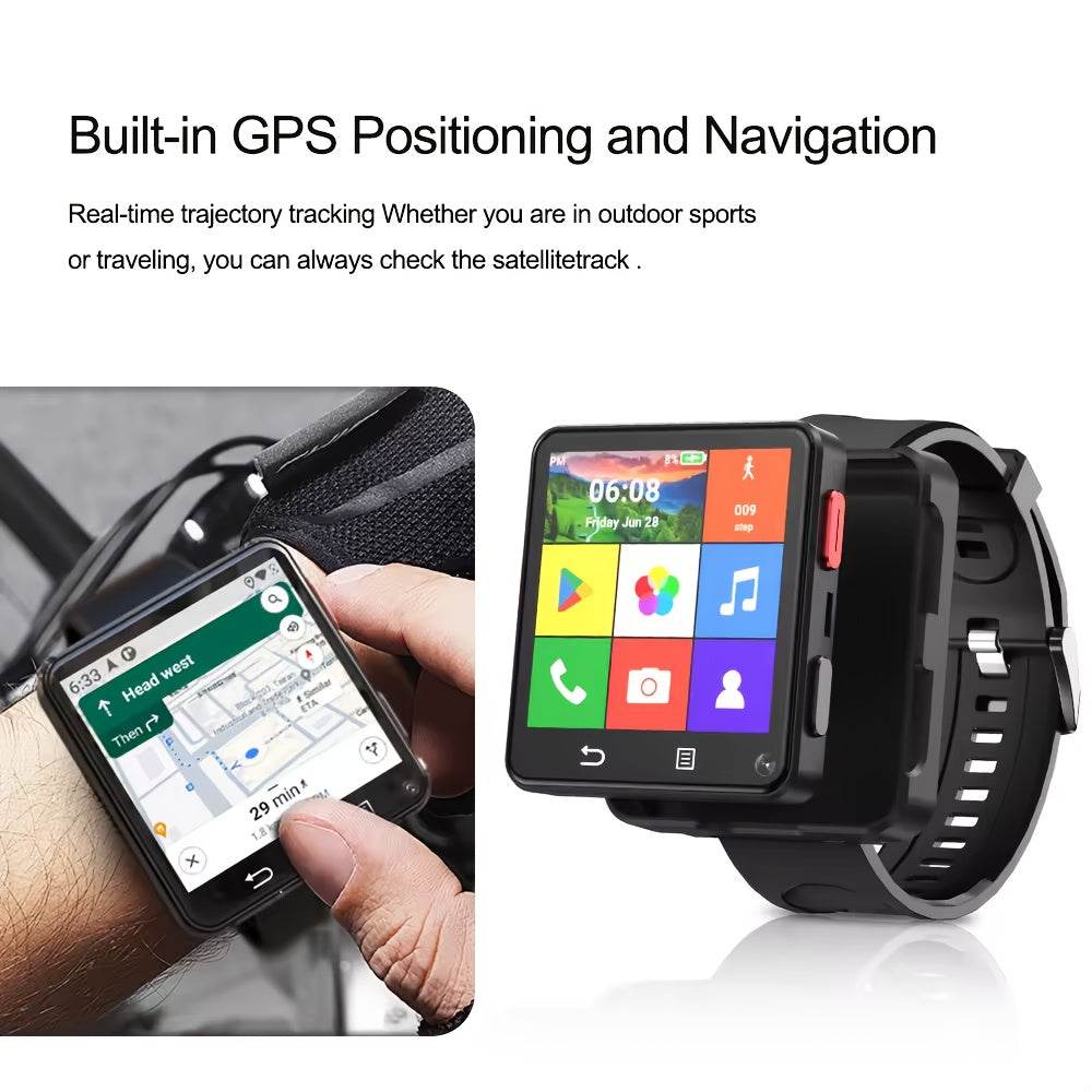 SENBONO Men’s Smart Watch with GPS, WiFi, Camera & Wireless Calls – 6.71cm HD Display, Android Mini Phone Function, 1200mAh Battery, MP3/MP4 Player, Step Counter, Monitor & More, Black Silicone Strap, Multifunctional Smar - Quality Shopping Centre