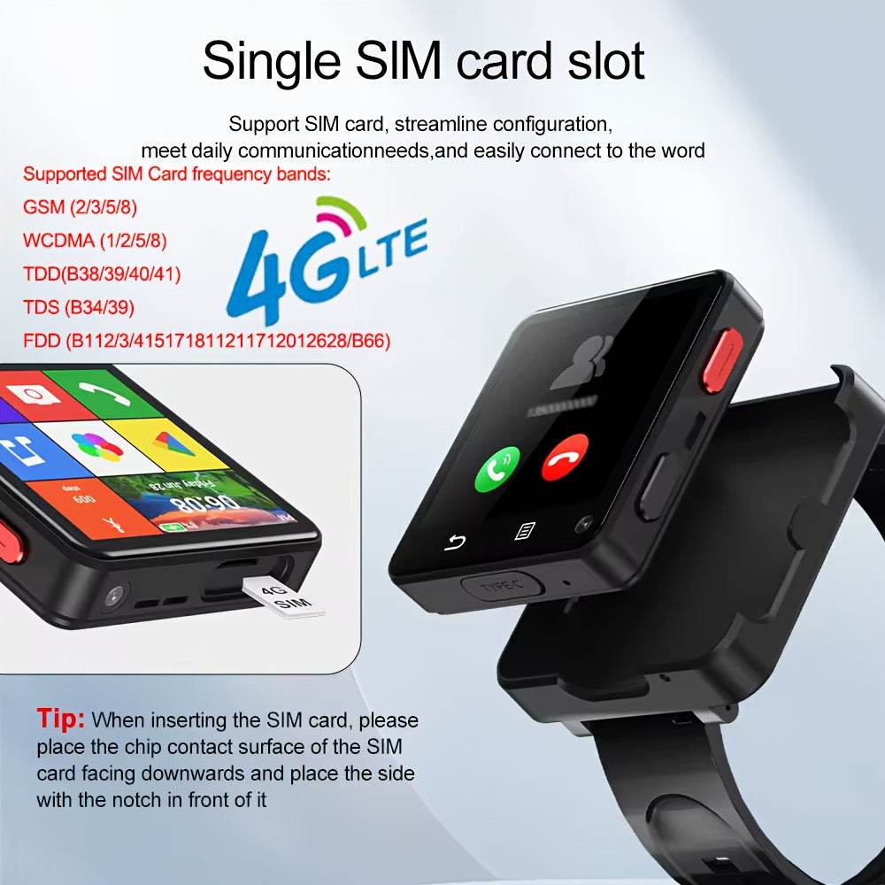 SENBONO Men’s Smart Watch with GPS, WiFi, Camera & Wireless Calls – 6.71cm HD Display, Android Mini Phone Function, 1200mAh Battery, MP3/MP4 Player, Step Counter, Monitor & More, Black Silicone Strap, Multifunctional Smar - Quality Shopping Centre