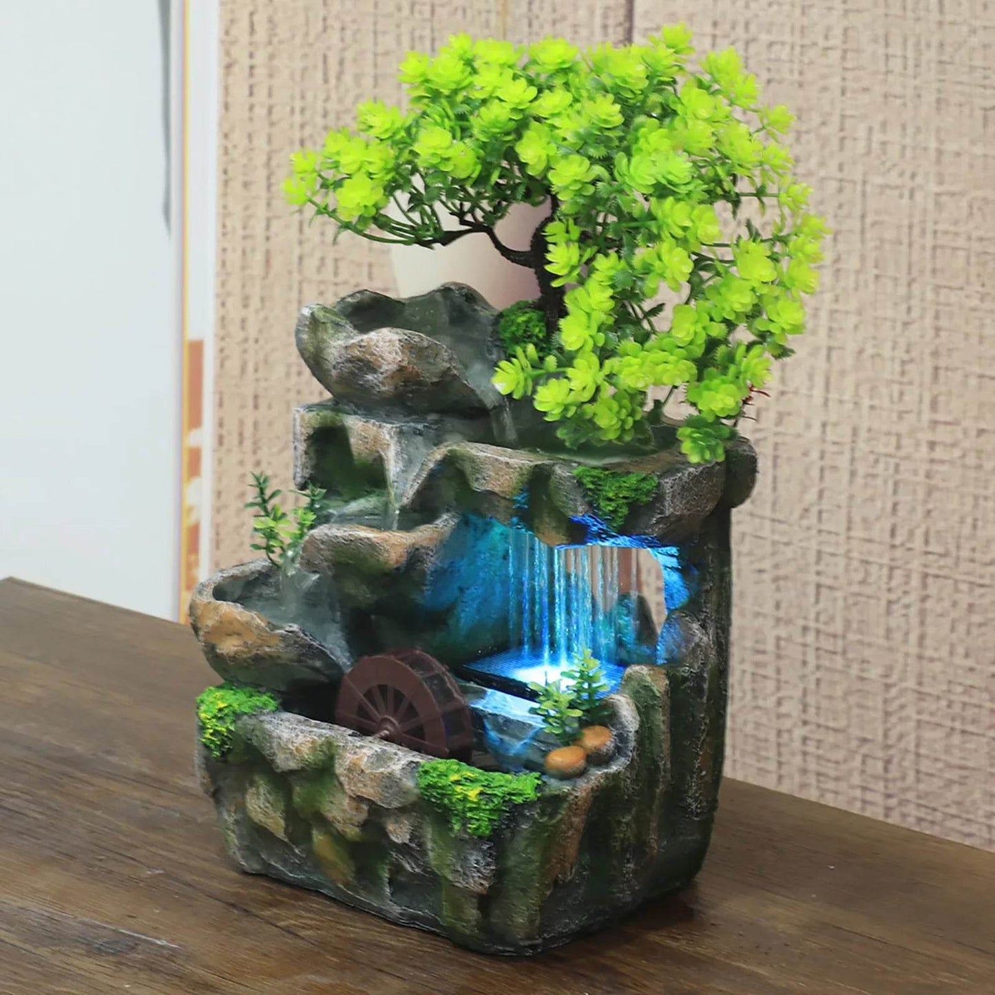 Tabletop Fountain with Waterfall Fountain Decoration Handicraft Furnishings - Quality Shopping Centre