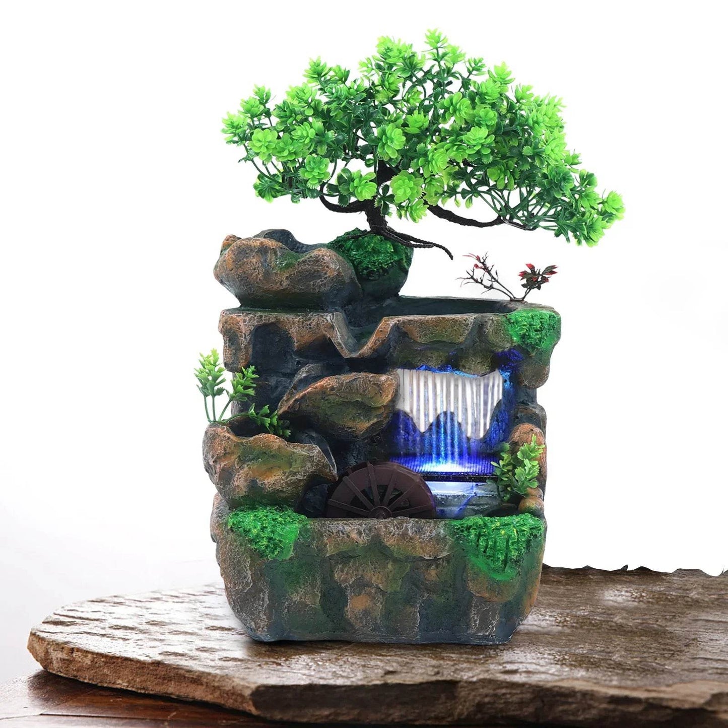 Tabletop Fountain with Waterfall Fountain Decoration Handicraft Furnishings - Quality Shopping Centre