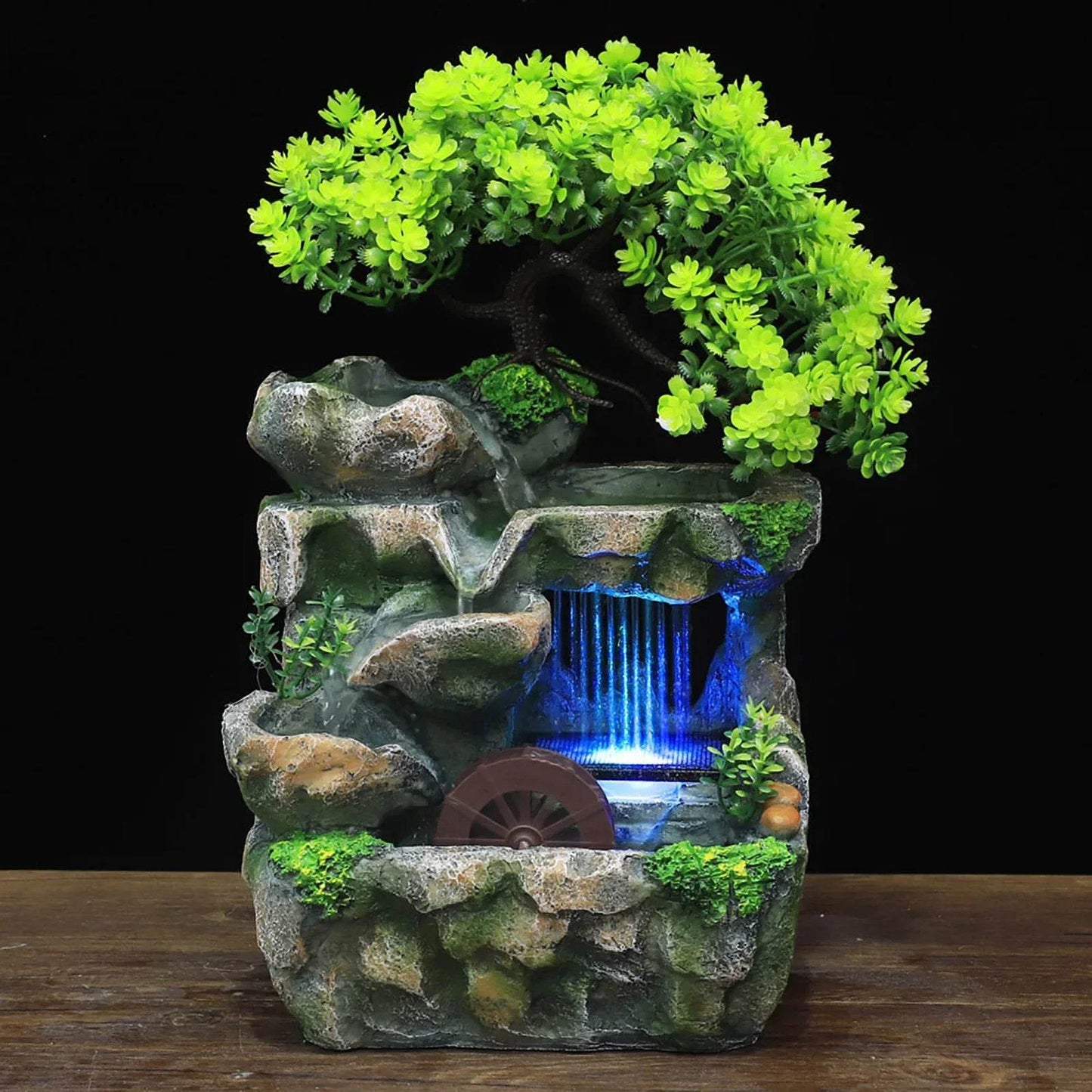 Tabletop Fountain with Waterfall Fountain Decoration Handicraft Furnishings - Quality Shopping Centre