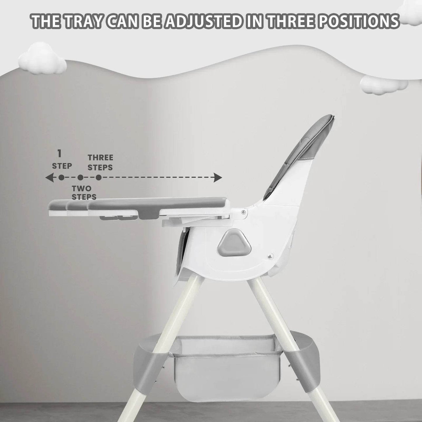 UBRAVOO Foldable Baby High Chair 6 Months Plus, with Large Antislip Pad & ToyRack, Easy to Clean Feeding , E500 - Quality Shopping Centre