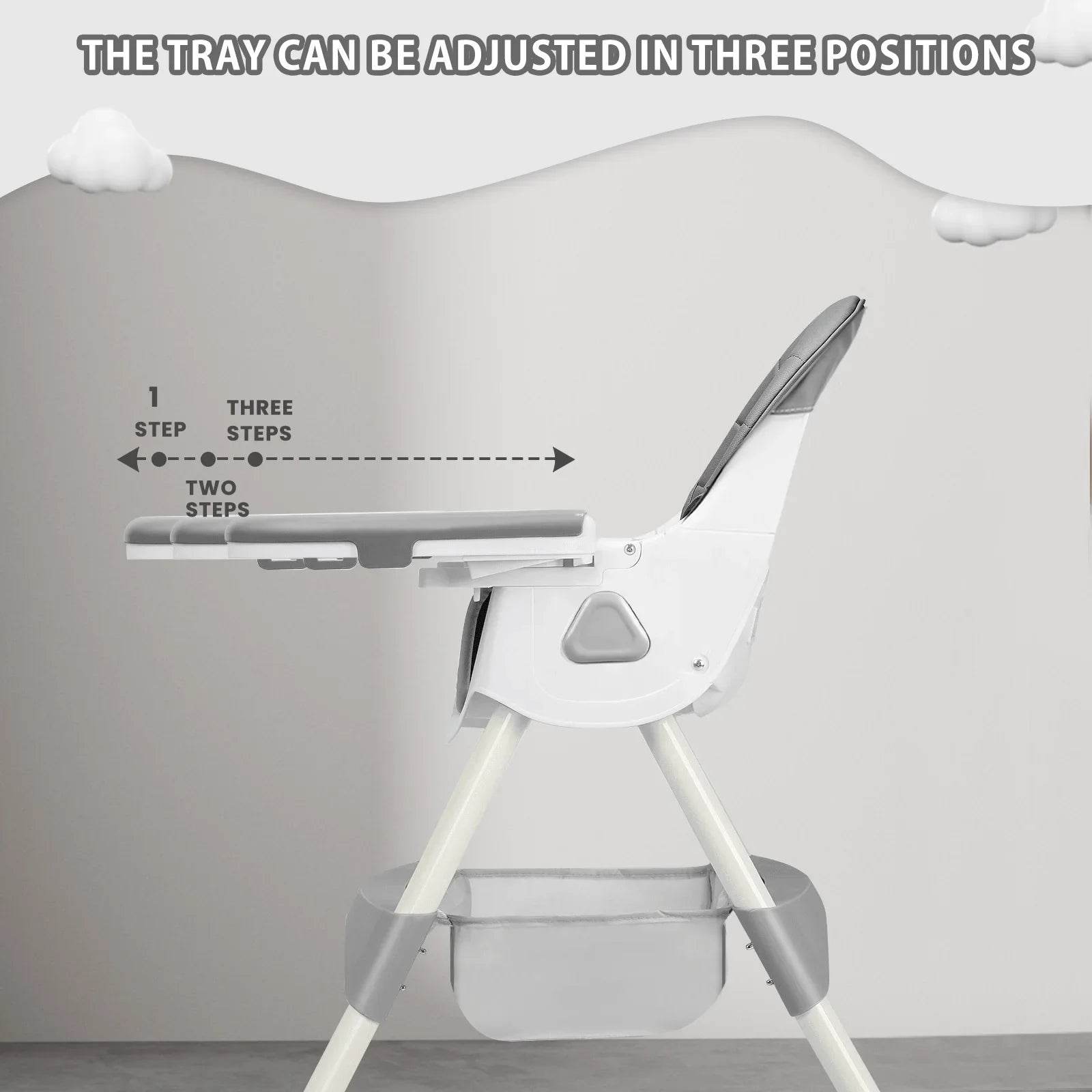 UBRAVOO Foldable Baby High Chair 6 Months Plus, with Large Antislip Pad & ToyRack, Easy to Clean Feeding , E500 - Quality Shopping Centre