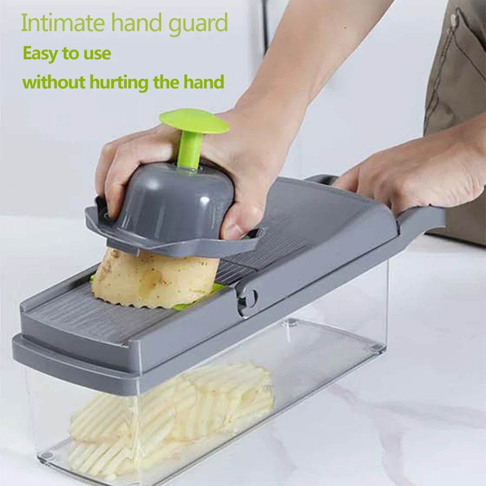 Vegetable Cutter Multifunctional Slicer Fruit Potato Peeler Carrot Grater Kitchen accessories basket vegetable slicer - Quality Shopping Centre